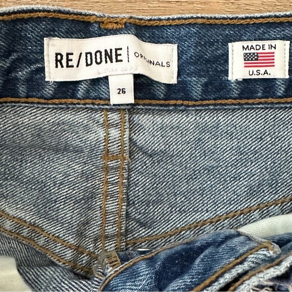 RE/DONE NWOT Sz 26 Original Button Fly Straight Leg Raw Hem - Picture 6 of 8